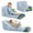 Blue Dinosaurs, variant on LinkRomat 2-in-1 Convertible Kids Sofa – Foldable Lounger & Chair, Ultra-Lightweight Foam Couch for Nursery, Playroom & On-the-Go Fun, 47.83" Long
