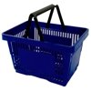 Plastic Grocery Convenience Store Shopping Baskets Retail Totes, 17" L x 12" W x 8" H, Blue, 12 Pack