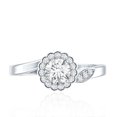thumbnail image 4 of Rosec Jewels Lab Grown Diamond Floral Ring | Promise Engagement Ring with Halo (EF-VS Quality), 925 Sterling Silver, US 4.00, 4 of 8