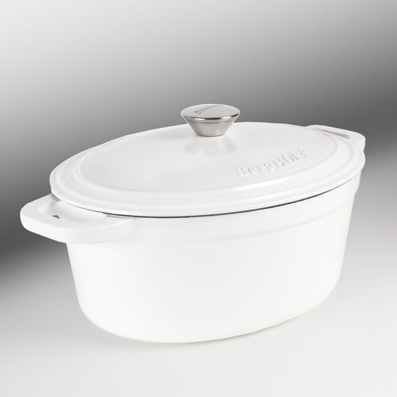 BergHOFF Neo Cast Iron 8qt. Oval Dutch Oven 13" with Lid, White