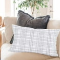 thumbnail image 2 of Buffalo Check Pillow Cases Farmhouse Geometric Super Soft Plaid Throw Waist Pillow Cases Rectangular 12x20 Inch Grey White Spring Summer Throw Pillows Cover, 2 of 6