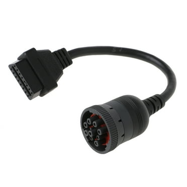 9 Pin to 16 Pin J1939 OBD2 Y Splitter Diagnostic Scanner Cable Adapter Connector