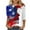 Multicolor#2, variant on Feancey Fourth of July Shirts for Women Plus Size 3/4 Sleeve Tops Independence Day USA Flag Print T-Shirt Summer Casual Loose Patriotic Tee Limited Time Sales Today Multicolor 3XL