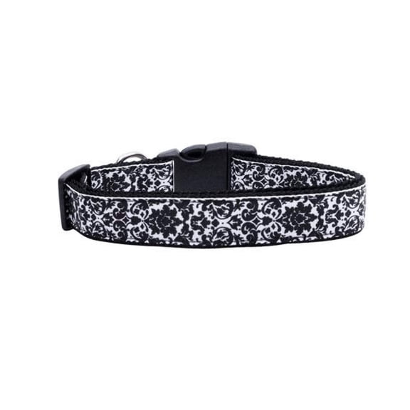 Pet Dog Cat Nylon Collar or Leash, "Fancy Black and White"