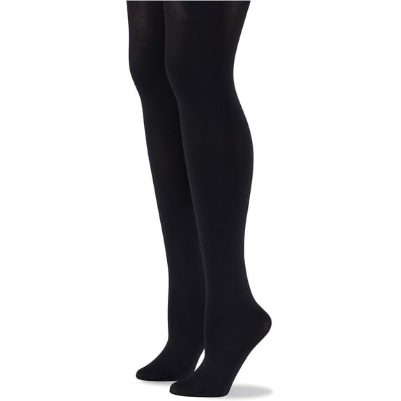 No nonsense Women's Sheer to Waist Tights 2 Pair Pack, Black/Black, Small