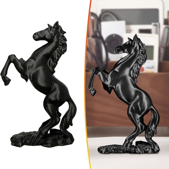 2026 Chinese New Year Horse Statue  Standing Zodiac Horse Figurine, Black/White Resin Feng Shui Ornament, Desktop Sculpture for Wealth & Good Luck, New Year Blessing Souvenir Decor
