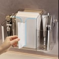 thumbnail image 4 of Organizador de baño de pared sin taladro, de acrílico transparente, para cepillos de dientes, pañuelos faciales, brochas de maquillaje y cosméticos. Soporte adhesivo impermeable con orificios de, 4 of 6