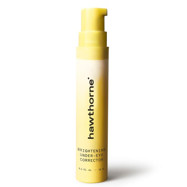 Hawthorne Mens Brightening Eye Cream para ojeras. Tratamiento debajo de los ojos para hombres. Reduzca la hinchazón, las bolsas de los ojos y las arrugas con péptidos de pepino con cafeína natural y v
