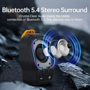 Wearable Bluetooth Speaker, Small Clip-on Wireless Portable Speaker, 10H Battery, IPX6 Waterproof Mini Speaker, 3 Light Modes with Mic, for Hands-Free Music Call Outdoor Work, Gift for Dad