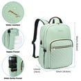 thumbnail image 4 of Lovevook Laptop Backpack for Women, 15.6" Quilted Travel Backpack with Anti-Thief Pocket, Teacher Backpack Book Bag Nurse Bag Purse with USB- Mint Green, 4 of 8