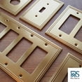 thumbnail image 3 of Rio Salto Gold 3 Light Switch Cover Plate Triple Rocker Decorator Paddle GFCI Decorative Brushed Brass Gold Metal Wall Plates — Imperial Collection, Midsize, 7.00" X 5.00, 3 of 9