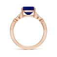 thumbnail image 2 of ANGARA Lab Grown Blue Sapphire Engagement Ring with Leaf Motifs for Women in 14K Rose Gold (Size-10x8mm) | September Birthstone, Anniversary, Jewelry Gift for Women | Lab-Grown Blue Sapphire Ring, 2 of 8