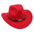 thumbnail image 2 of Kids Western Cowboy Hat for Kids Toddler Girls Boys Felt Fedora Cowgirl Cowboy Hat with Belt Buckle Retro Style, 2 of 4