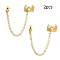 thumbnail image 1 of Pendientes de Clip de hojas de Color plateado LATS para mujeres y hombres, creativo Simple C, manguito de oreja, conjunto de Clip de oreja sin perforación, regalo de joyería de tendencia Dengxun unisex, 1 of 2
