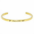 thumbnail image 3 of "May you always dare to…" Gold Stainless Steel Graduation Theme Hidden Message Gift for Her Cuff Bracelet with Gift Set, 3 of 12