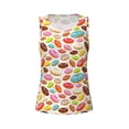 thumbnail image 4 of Xecao Color Donut print women's scoop neck, loose-fit workout tank tops for the gym., 4 of 9