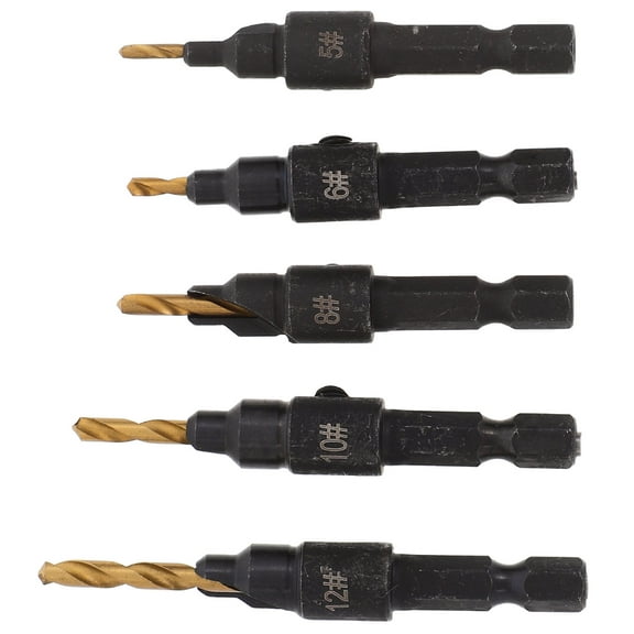 Wood Drill Bit Set for Daily Use Golden Steel and Titanium Coated 1 Set