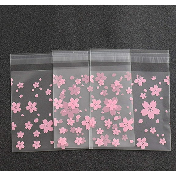 Nvzi NF Orange 200 Pieces Self Adhesive Cookie Bags Candy Bags Party Favor Bags Treat Bags gift bag (Red blue dots)