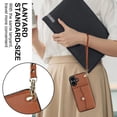 thumbnail image 4 of For Iphone 16 Plus Rfid Card Slot Phone Case With Long Lanyard(Brown),iPhone 14 Pro, 4 of 8
