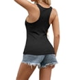 thumbnail image 3 of Womens Solid Scoop Neck Tank Top Summer Sleeveless Ribbed Tee, 3 of 5