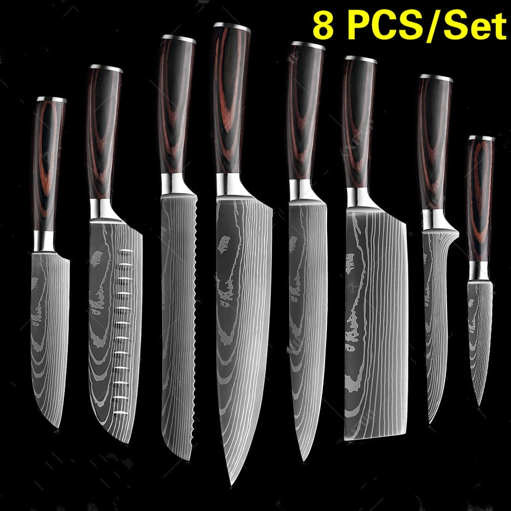 "KEPEAK Professional Kitchen Knife Knives Set,Laser Damascus Pattern