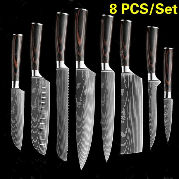 KEPEAK Professional Kitchen Knife Knives Set,Laser Damascus Pattern