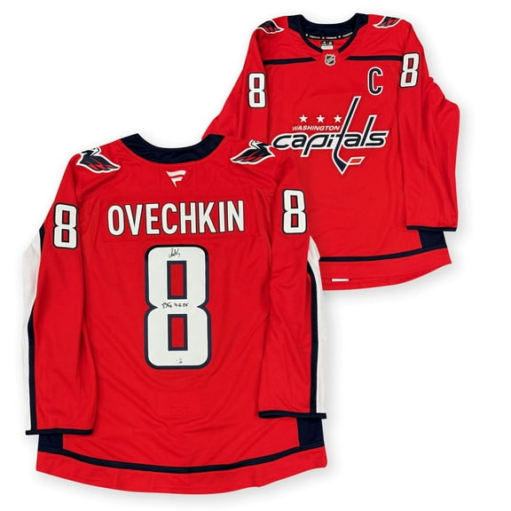 Alexander Ovechkin Autographed Washington Capitals Signed Hockey Jersey 895 Goal Breaks Wayne Gretzky's NFL Scoring Record Fanatics Authentic COA