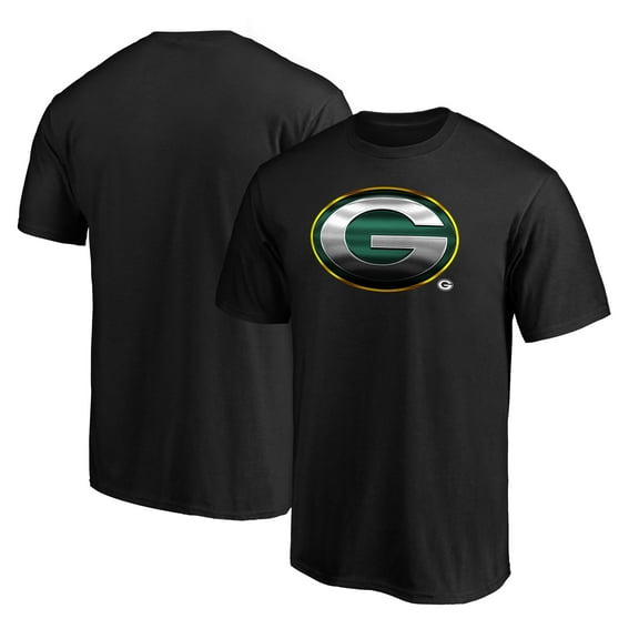 Men's Black Green Bay Packers Midnight Mascot Team Logo T-Shirt