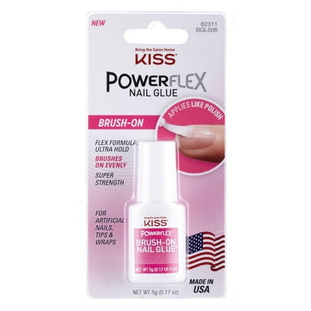 Kiss Powerflex Brush On Nail Glue 0.17oz (Pack of 3)