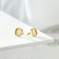 thumbnail image 4 of Gem Stone King 0.10 Ct Round 1mm White Zirconia 18K Yellow Gold Plated Silver Stud Earrings, 4 of 4