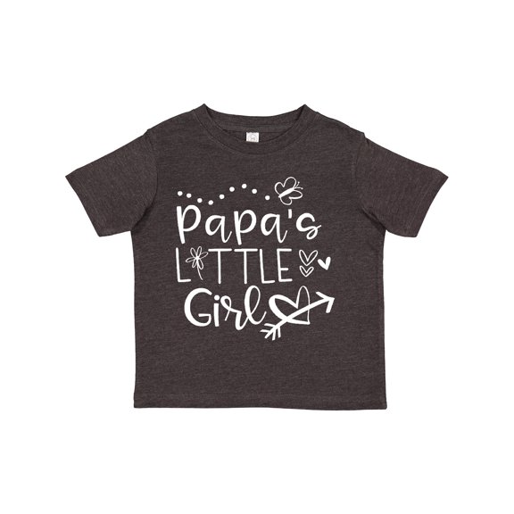 Inktastic Papa's Little Girl with Hearts Flower and Butterfly Girls Toddler T-Shirt