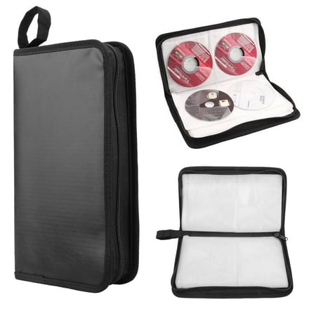 Dvd Holder Storage Organizer 80 Disc CD/DVD Portable Wallet, CD Case Bag Album Box, Storage Organizer Holder, Hard Plastic Protective DVD Storage ()