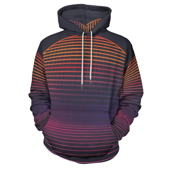 POBUDS Hoodie, Regular Fit Sporty Pullover Hooded Sweatshirt for Men Women Sunset Minimalist 2XL