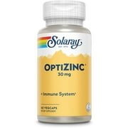 Solaray OptiZinc 30 mg, Supports Immune & Endocrine Systems & Cellular Health, With Methionine & B6, 60 Serv, 60 VegCaps