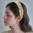 thumbnail image 4 of Headband WithTooth Wide Braid Messy Hair Hoop, Non-Slip Messy Braided Headband, Women Synthetic Hair Plaited Braids Elastic Headband, 4 of 5