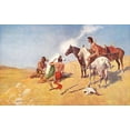 thumbnail image 2 of Remington, Frederic 32x22 White Modern Wood Framed Museum Art Print Titled - The Smoke Signal, 2 of 4