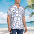 thumbnail image 5 of Balery Rabbit And Floral Print Men's Hawaiian Shirts Short Sleeve Beach Shirt Relaxed Fit Vacation Button Down Shirts-Small, 5 of 9
