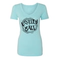 thumbnail image 3 of Go All Out Volleyball Distressed Ball V Neck T-Shirt Women, 3 of 5