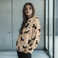 thumbnail image 2 of FOR U DESIGNS Cafe Dachshund Women's Oversized Hoodie Loose Fit Soft Pullover Hooded Sweatshirt Size S Long Sleeve Graphic Hoodies for Women Trendy Fall, 2 of 7
