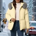 thumbnail image 2 of iHPH7 Puffer Jacket Womens Winter Coats for Women Warm Clothes for Women Zip Up Jackets for Women Thick Winter Coats for Women's Outerwear Mid Length Coats for Women Yellow M, 2 of 4