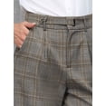 thumbnail image 4 of DARING DIVA Women's Plaid Vintage Wide Leg Trousers for Work XX-Large Grey Brown, 4 of 7
