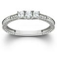 thumbnail image 1 of 1/4ct Vintage Three Stone Princess Cut Diamond Engagement Ring 14K White Gold, 1 of 4