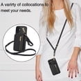 thumbnail image 5 of for iPhone 16 Case Wallet for Women, Removable Adjustable Shoulder Strap Flip PU Leather Slim Back Zipper Purse Case with Card Slot Holder Stand RFID Blocking Magnetic Buttons, Black, 5 of 8