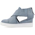thumbnail image 3 of Journee Womens Seena Round Toe Back Heel Zip Wedge Sneakers, 3 of 10