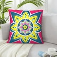 thumbnail image 6 of ZICANCN Round Floral Leaves Decorative Throw Pillow Covers, Bed Couch Sofa Decorative Knit Pillow Covers for Living Room Farmhouse 12"x12", 6 of 8