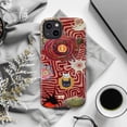 thumbnail image 6 of Creative Retro Abstract Phone Case, Bohemian Psychedelic Cosmic Cat Design Protective Cover for iPhone 16 15 14 13 12 11 Pro Max Plus Mini, 6 of 6