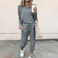 thumbnail image 2 of UAMVSH 2 Piece Outfits for Women Casual Long Sleeve Front Pockets Sweatshirt Tops With Drawstring Jogger Pants Sweatsuit Tracksuit Sets(XX-LargeDark Gray 1), 2 of 5