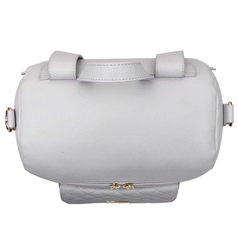 Luli Bebe Petit Monaco Diaper Bag Backpack Storage Bag Stylish Vegan Leather | Stone Grey