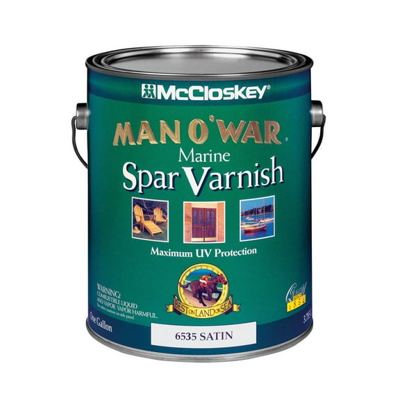 Valspar Brand 1 Gallon Satin Man Oft. War Marine Spar Varnish Low VOC  80-6535 GL - Pack of 2