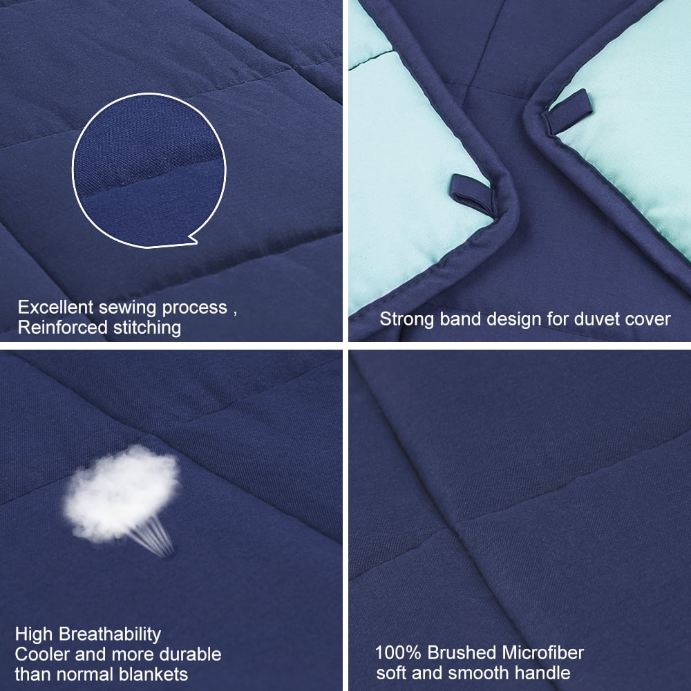 Weighted Blanket (48" x 72",15 lbs) Microfiber Heavy Blanket to Improve Sleep for People With Anxiety
